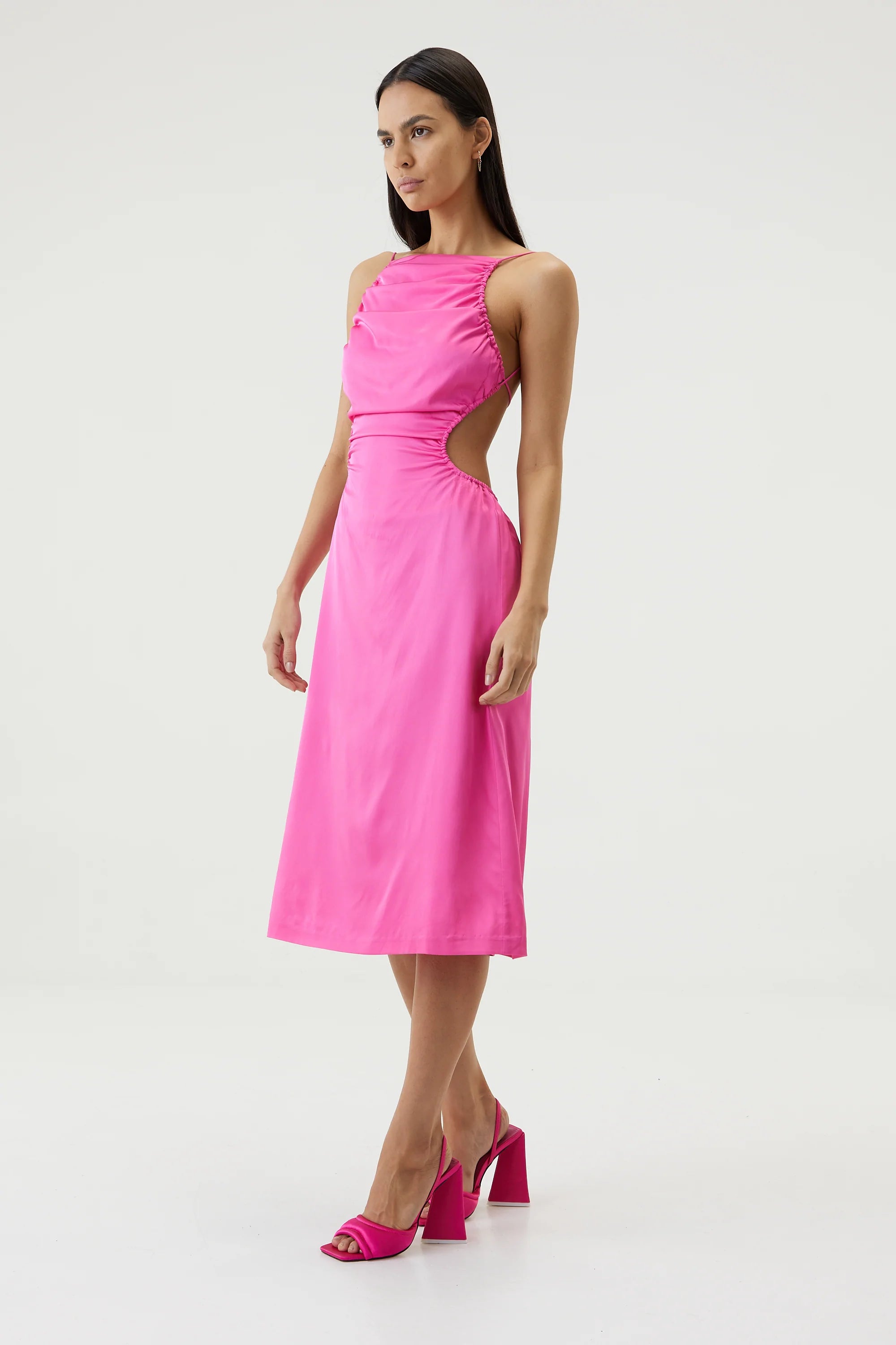 Elysian Collective Third Form Drawn Out Midi Dress Lipstick