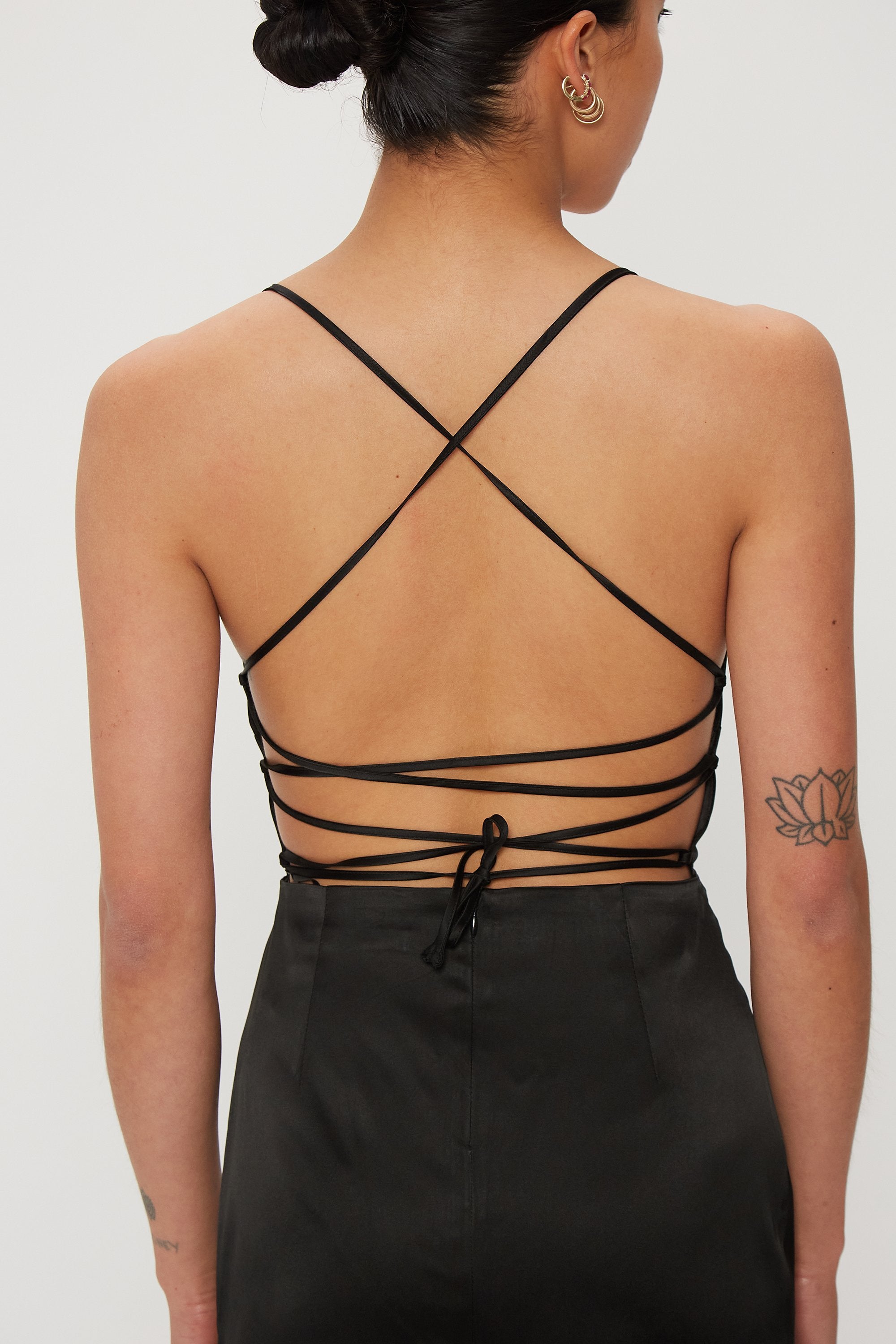 Elysian Collective Third Form Long Nights Lace Back Dress Black