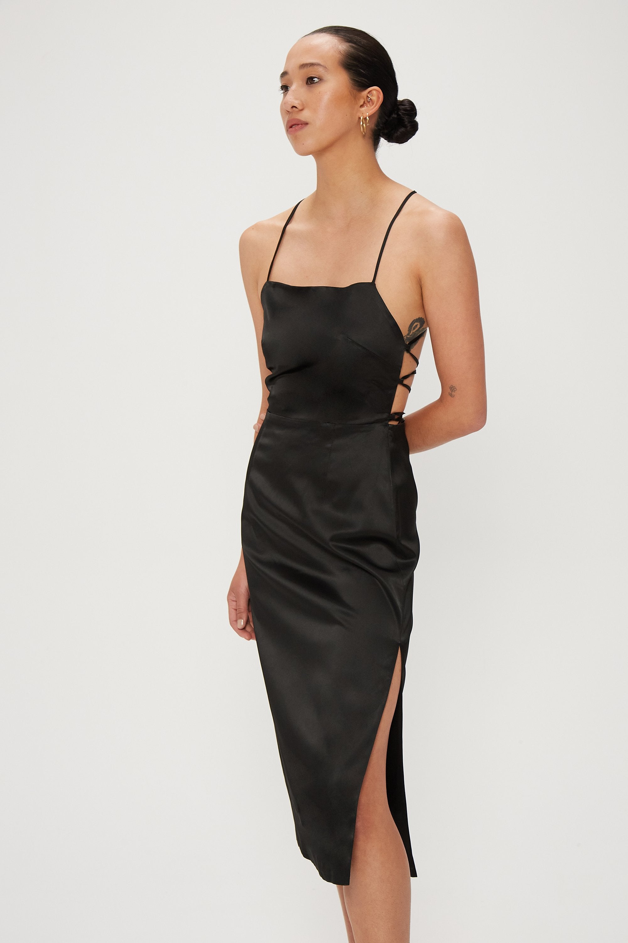 Elysian Collective Third Form Long Nights Lace Back Dress Black