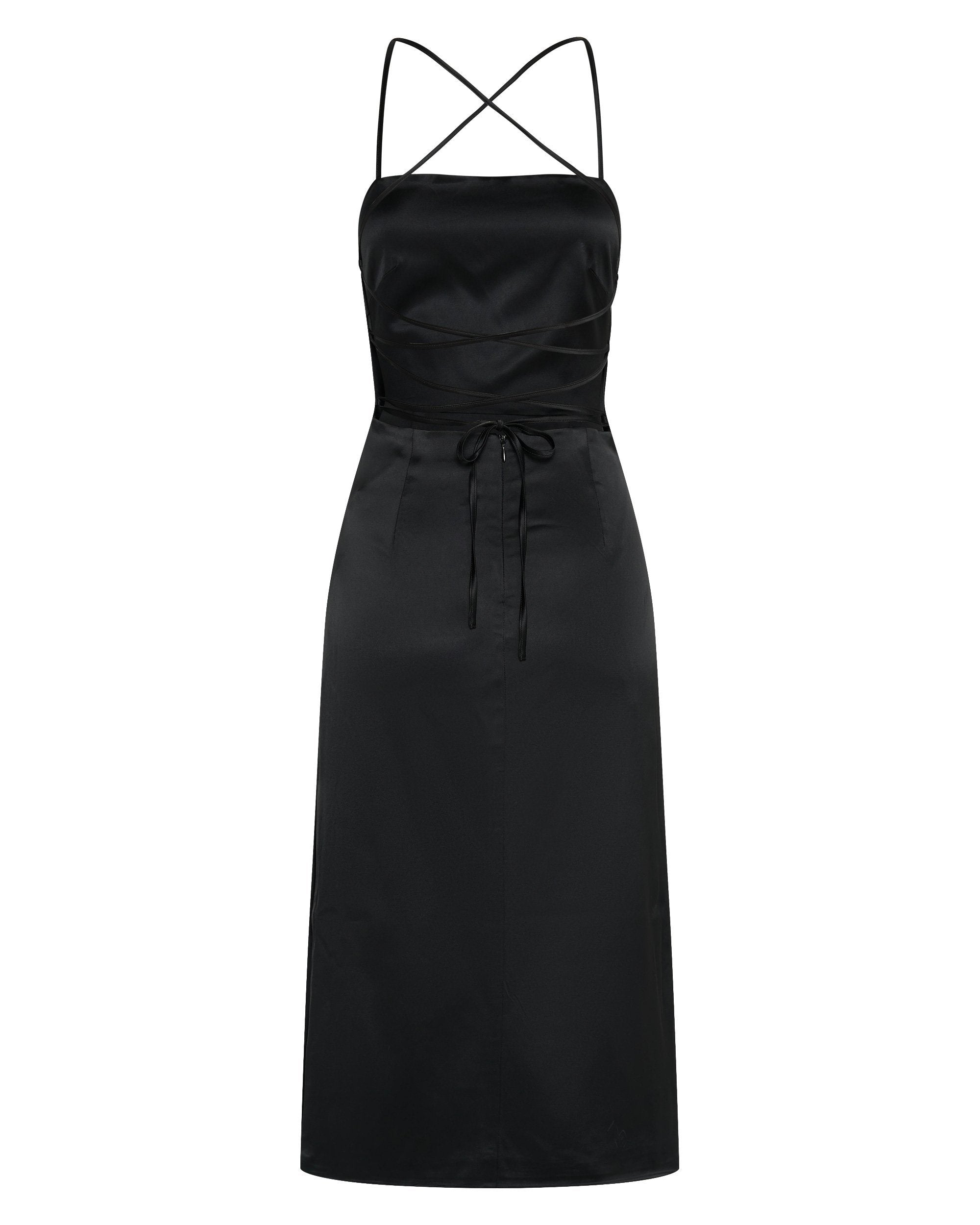 Elysian Collective Third Form Long Nights Lace Back Dress Black