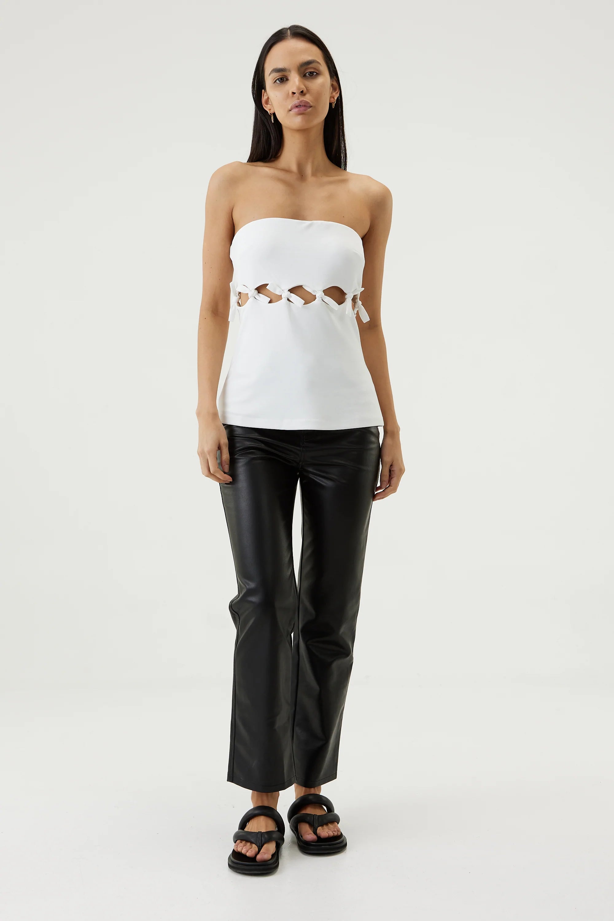 Elysian Collective Third Form Tie Down Strapless Top Off White