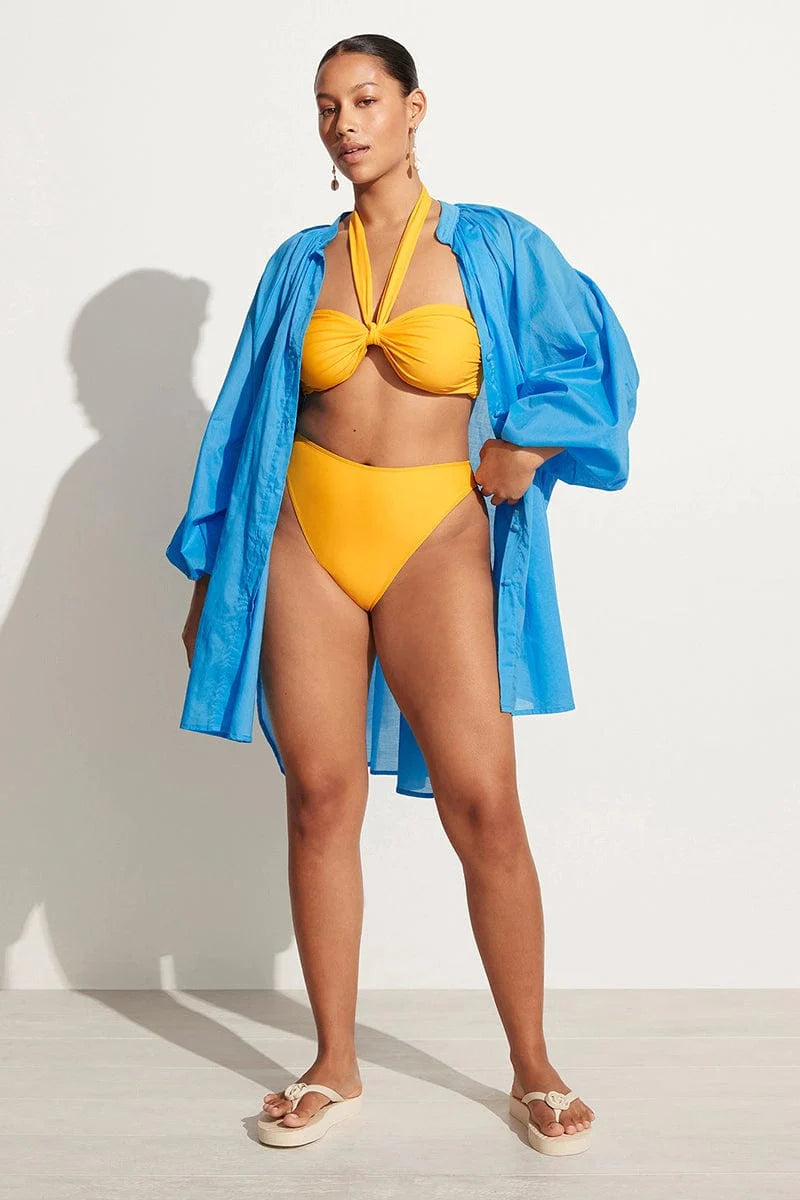 Elysian Collective Faithfull The Brand Lucita Smock Dress Turquoise