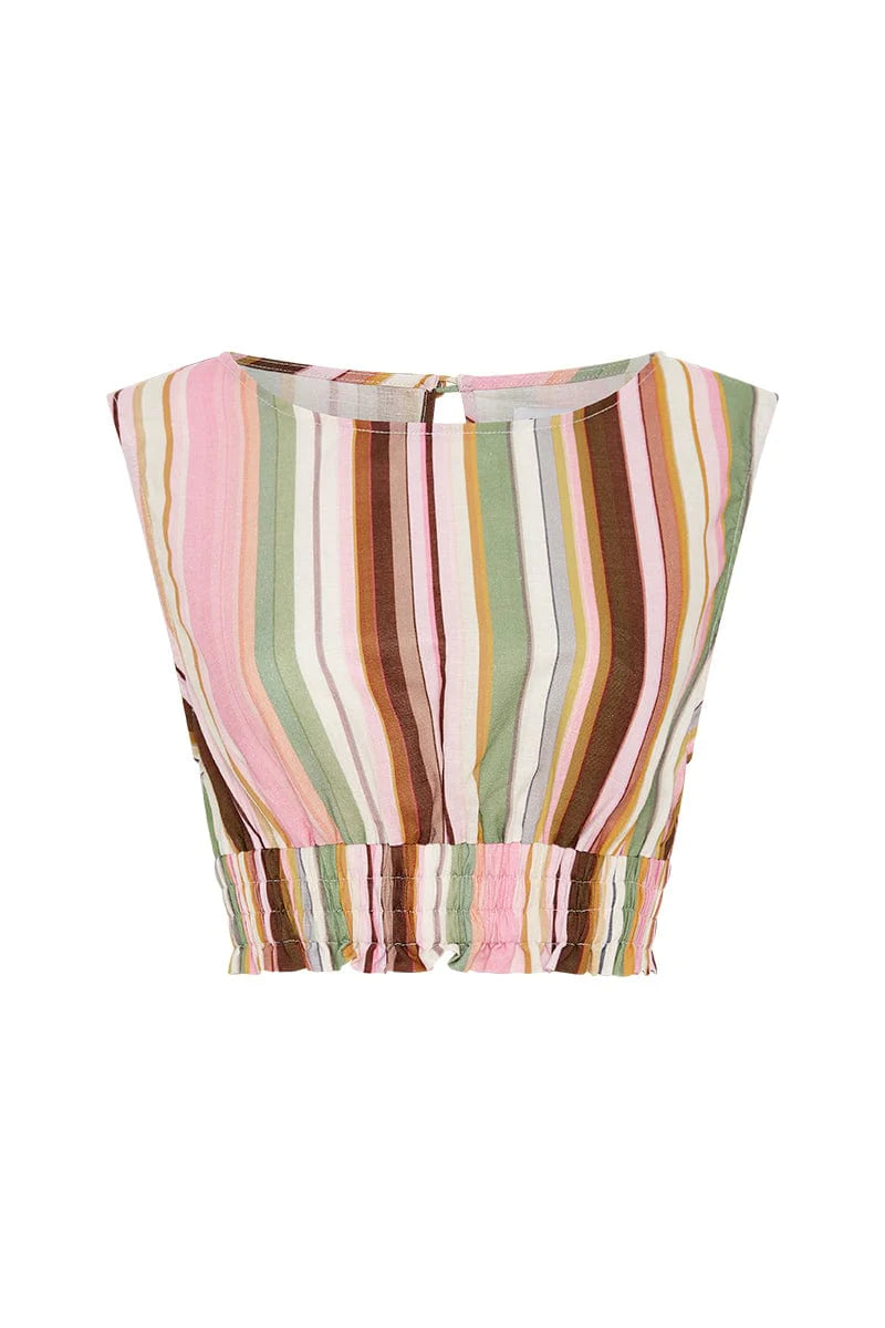 Elysian Collective Charlie Holiday Addy Top Multi Stripe