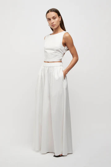 Elysian Collective Friend Of Audrey Tie Back Crop Top White
