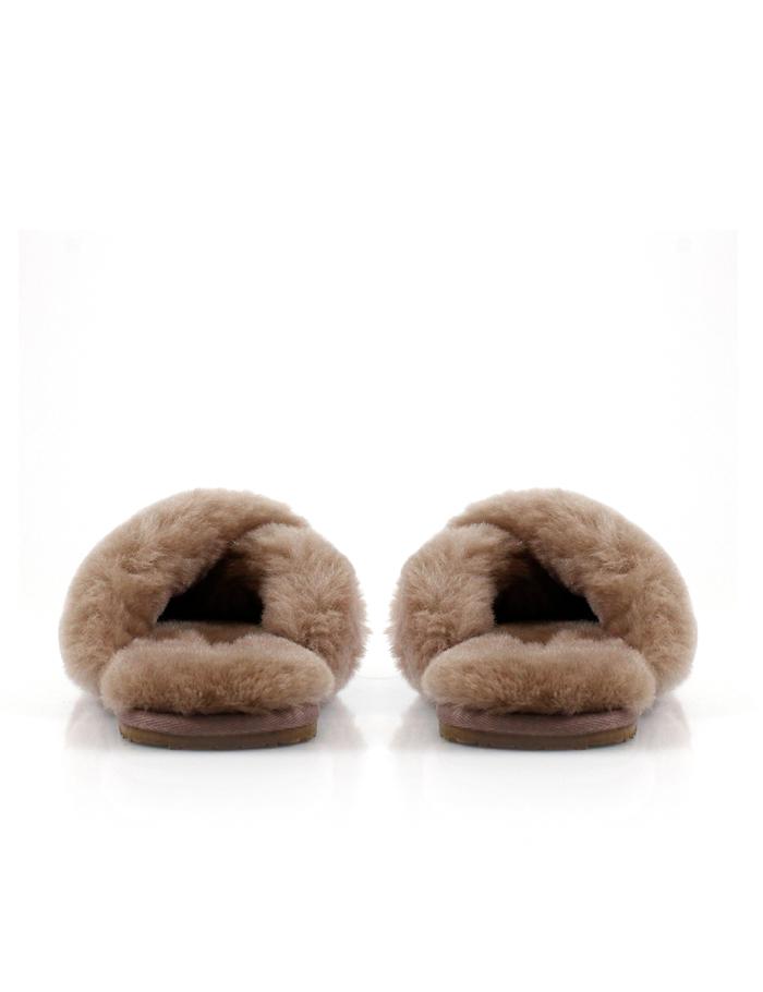 Elysian Collective La Tribe Sheepy Cross Over Slipper Cinnamon
