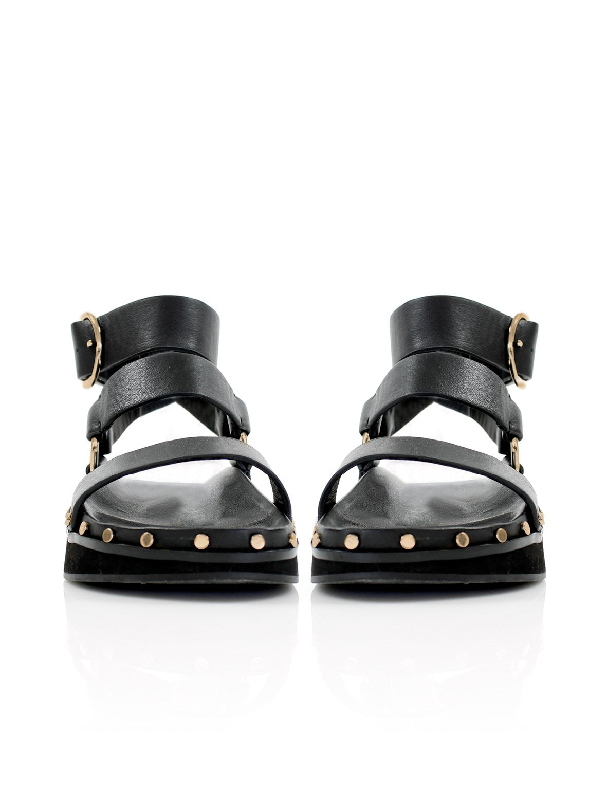 LA TRIBE - Studded Sandal (Black / Gold)