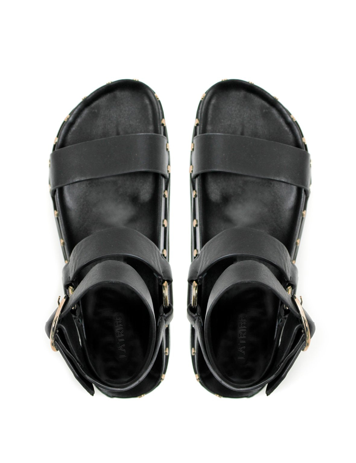 LA TRIBE - Studded Sandal (Black / Gold)