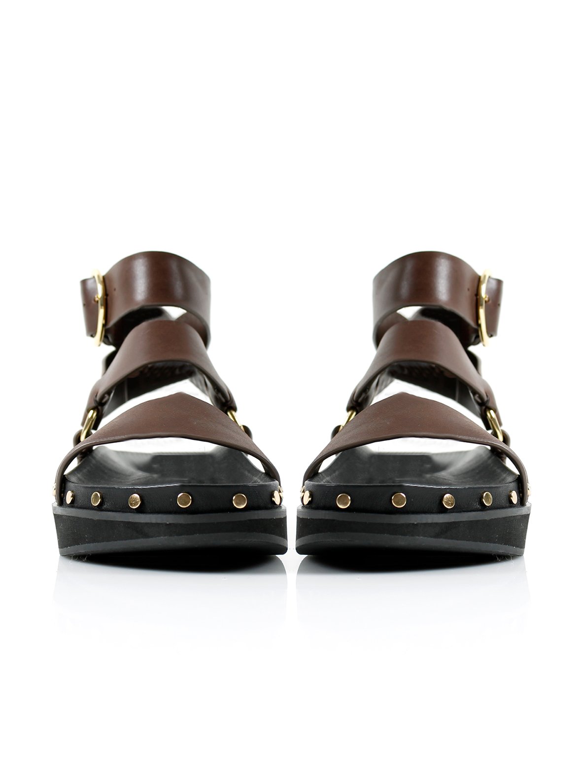 LA TRIBE - Studded Sandal (Chocolate / Gold)