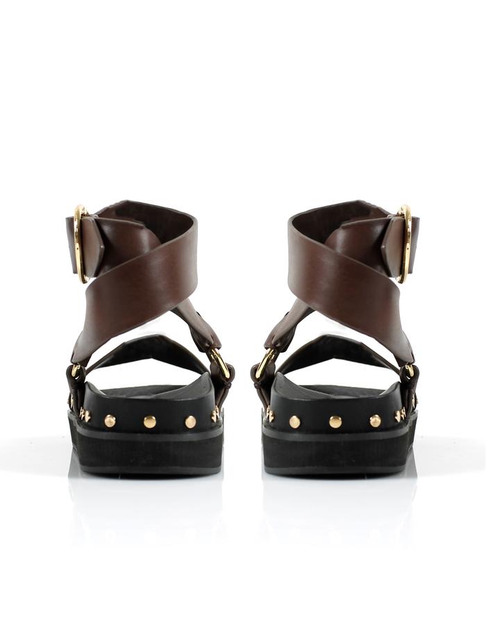 LA TRIBE - Studded Sandal (Chocolate / Gold)