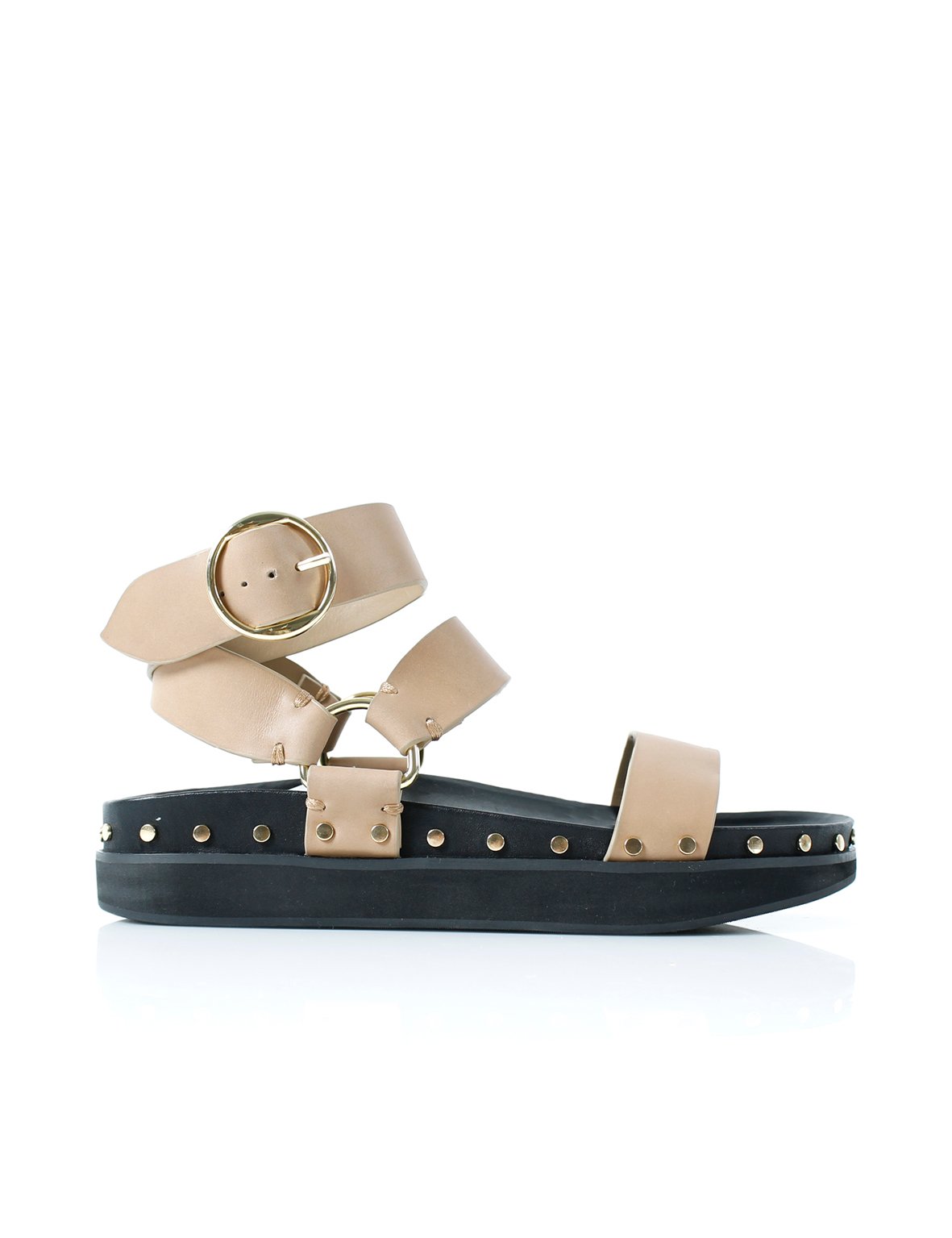 LA TRIBE - Studded Sandal (Nude / Gold)