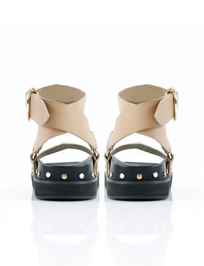 LA TRIBE - Studded Sandal (Nude / Gold)