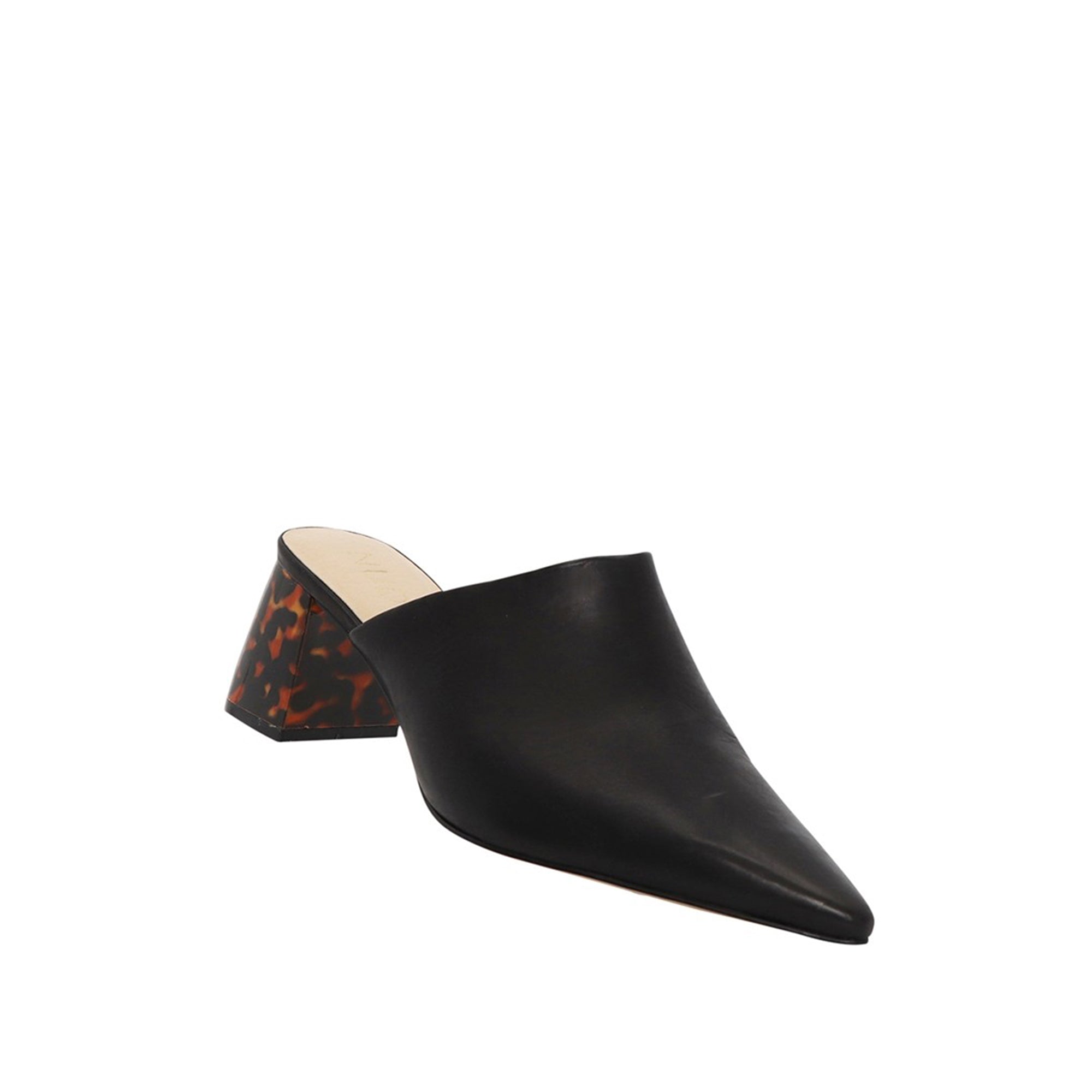 NUDE FOOTWEAR - Mavis (Black Leather / Tortoiseshell)