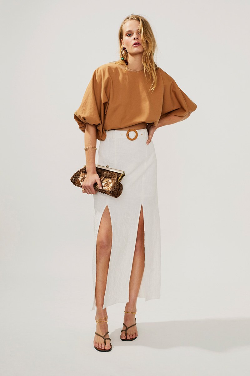 SUBOO - Faith Twist Maxi Skirt (Ivory)