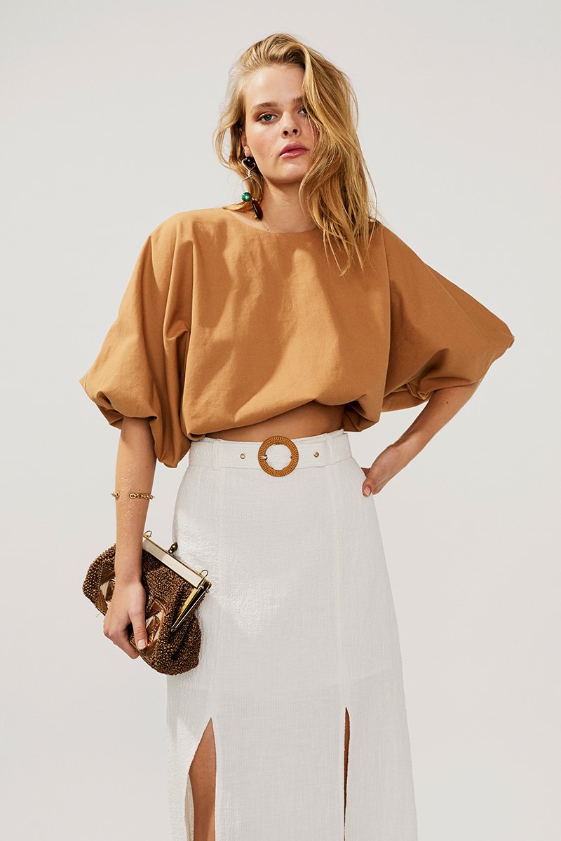 SUBOO - Faith Twist Maxi Skirt (Ivory)