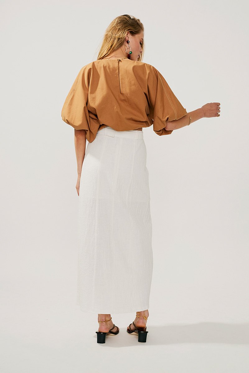 SUBOO - Faith Twist Maxi Skirt (Ivory)