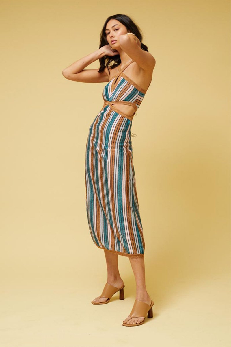 SUBOO - Lolita Knit Keyhole Cut Out Dress (Metallic) FINAL SALE