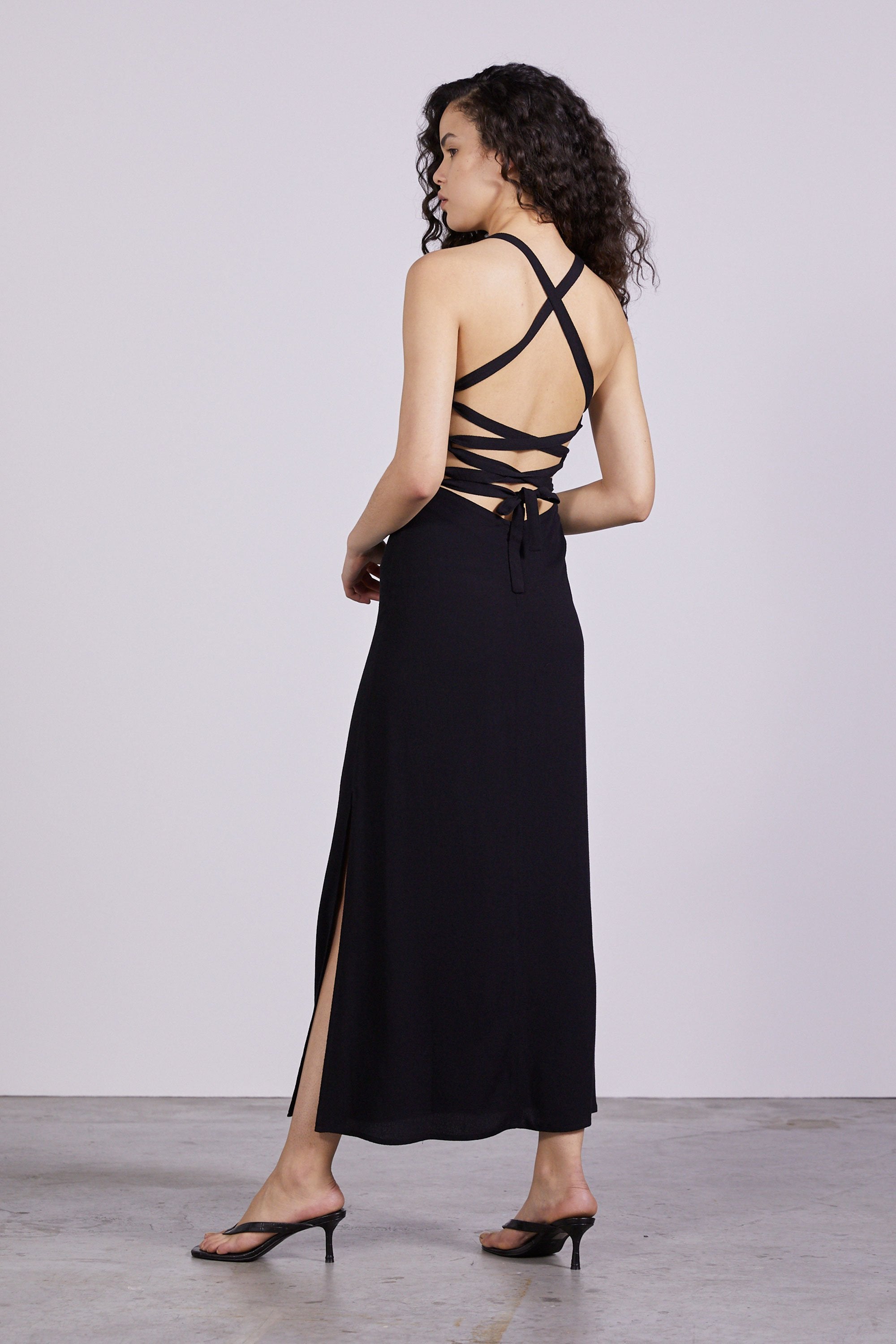 THIRD FORM - Bouquet Lace Back Slip (Black) FINAL SALE