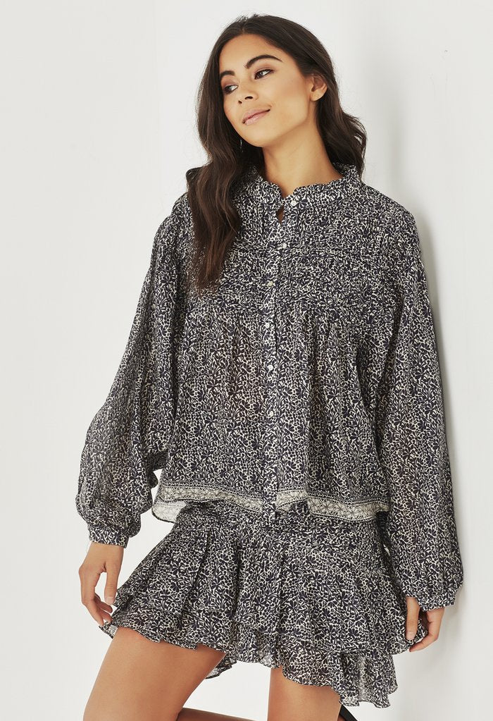 REMAIN - Sylvie Shirt (Navy Paisley) FINAL SALE