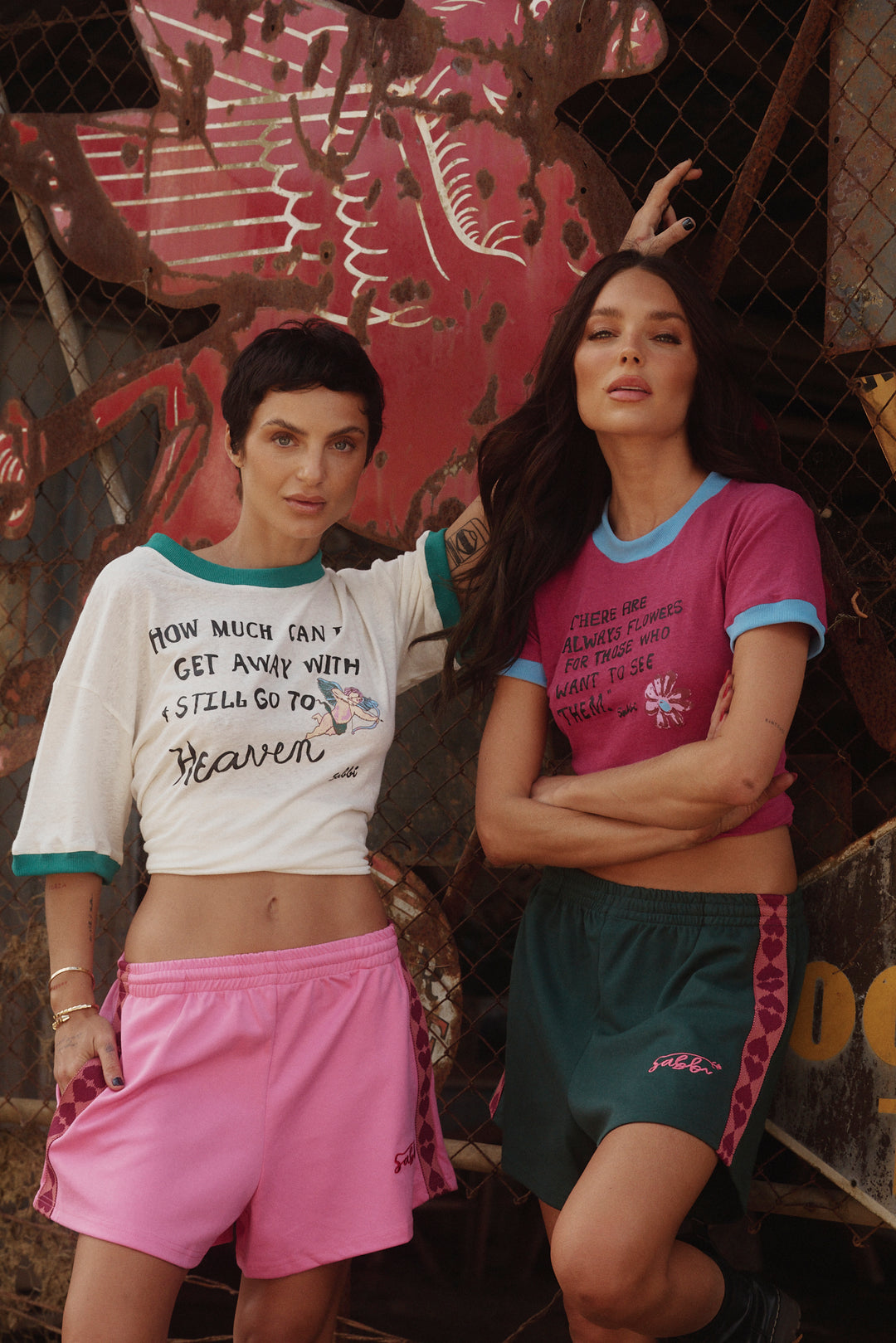 Elysian Collective Sabbi The Raving Hearts Mini Shorts Pink