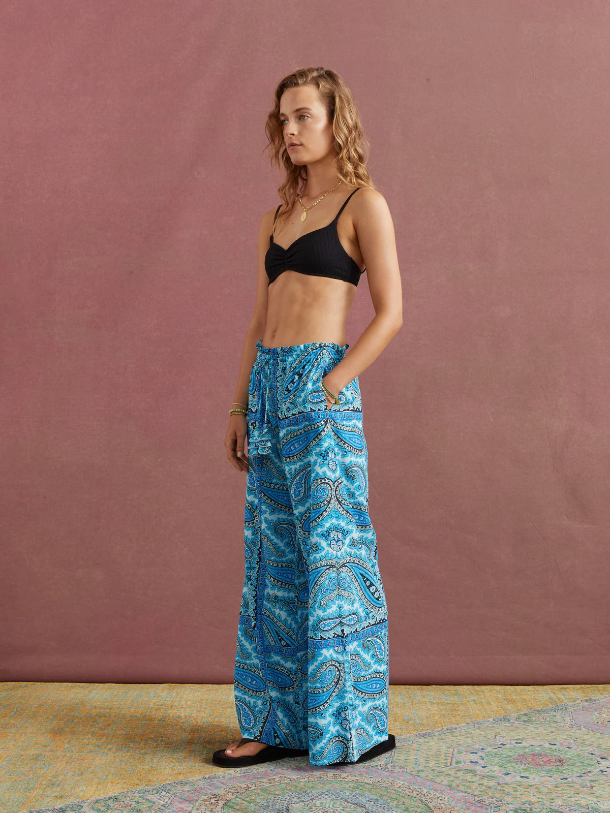 Elysian Collective Boteh Agios High Waist Wide Leg Pant