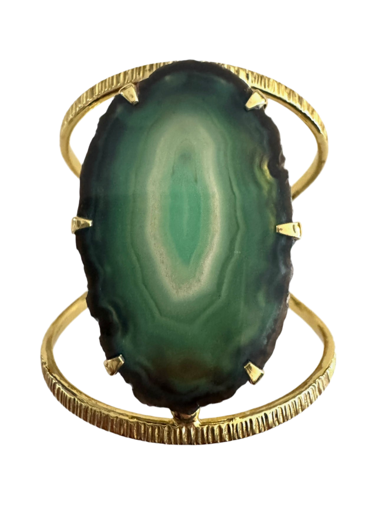Elysian Collective Moss Agate Bracelet Cuff 