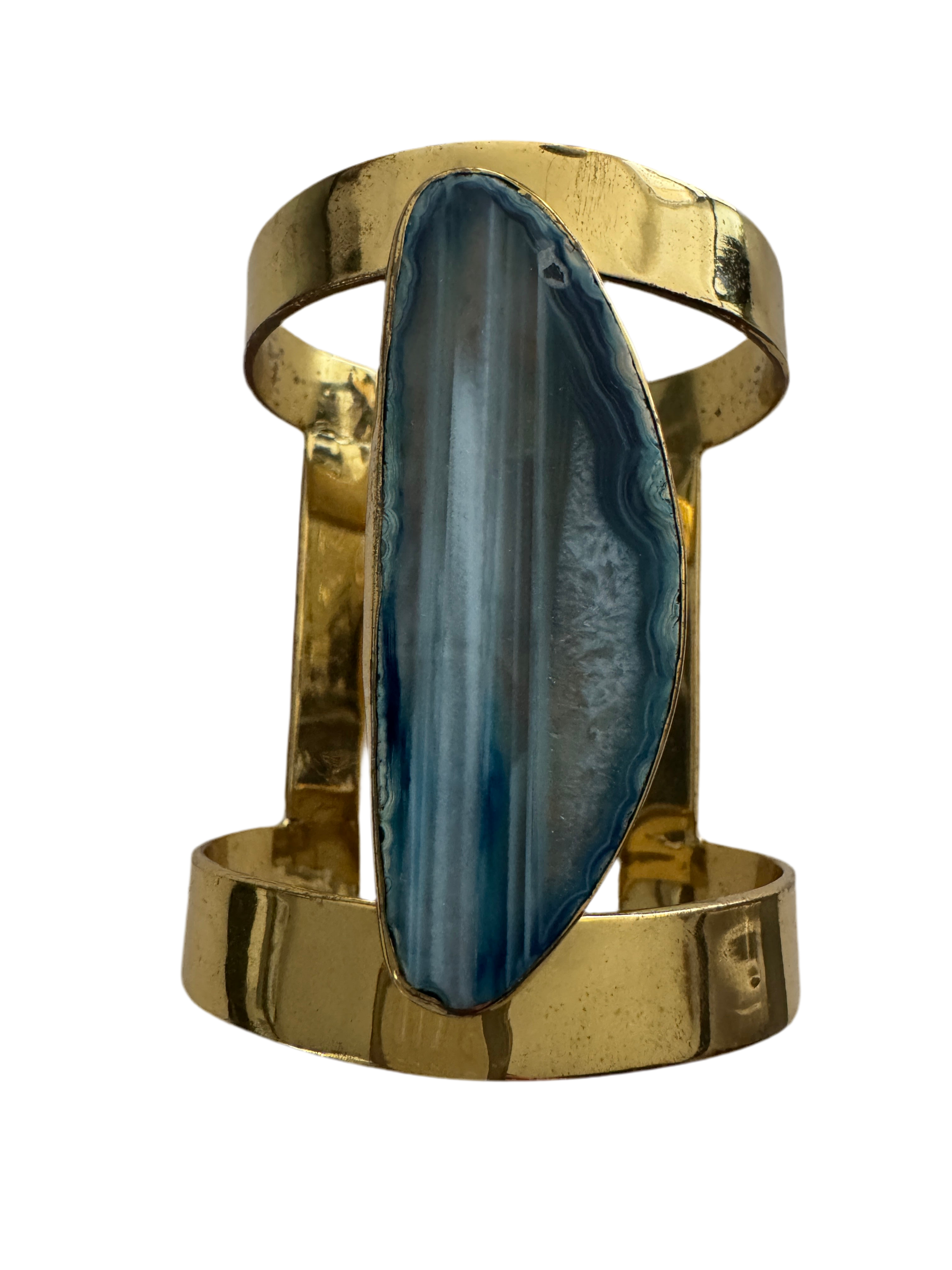 Elysian Collective Blue Lace Agate Bracelet / Cuff