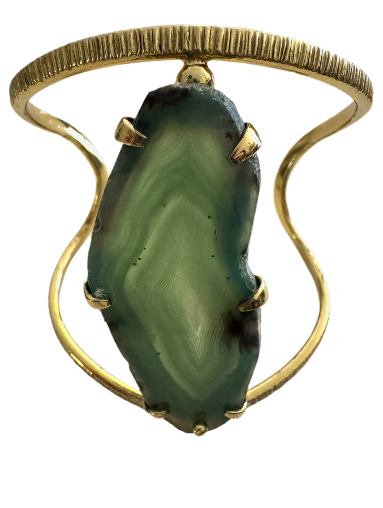 Elysian Collective Moss Agate Bracelet Cuff 