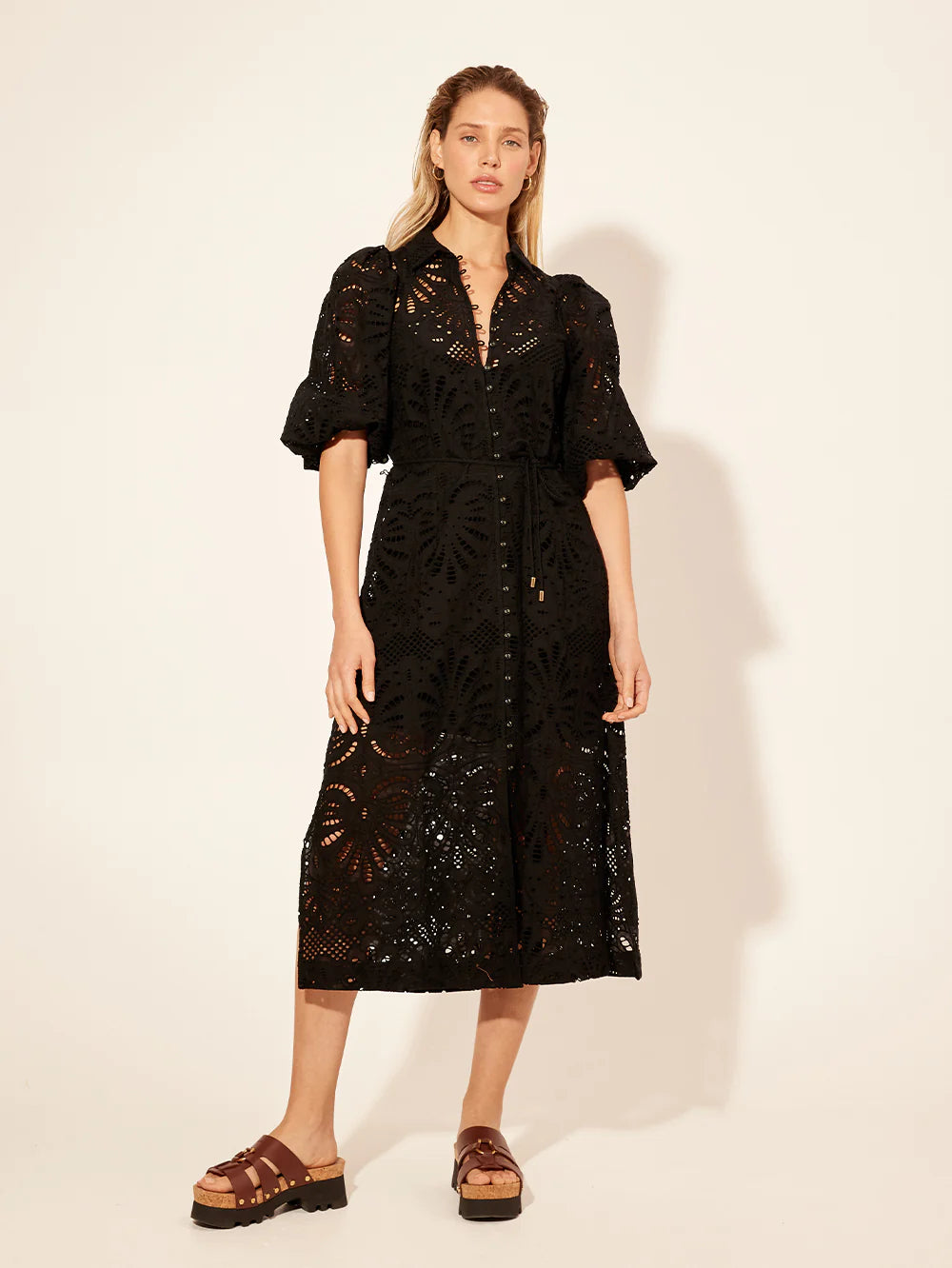 Elysian Collective Kivari Corfu Shirt Dress Black