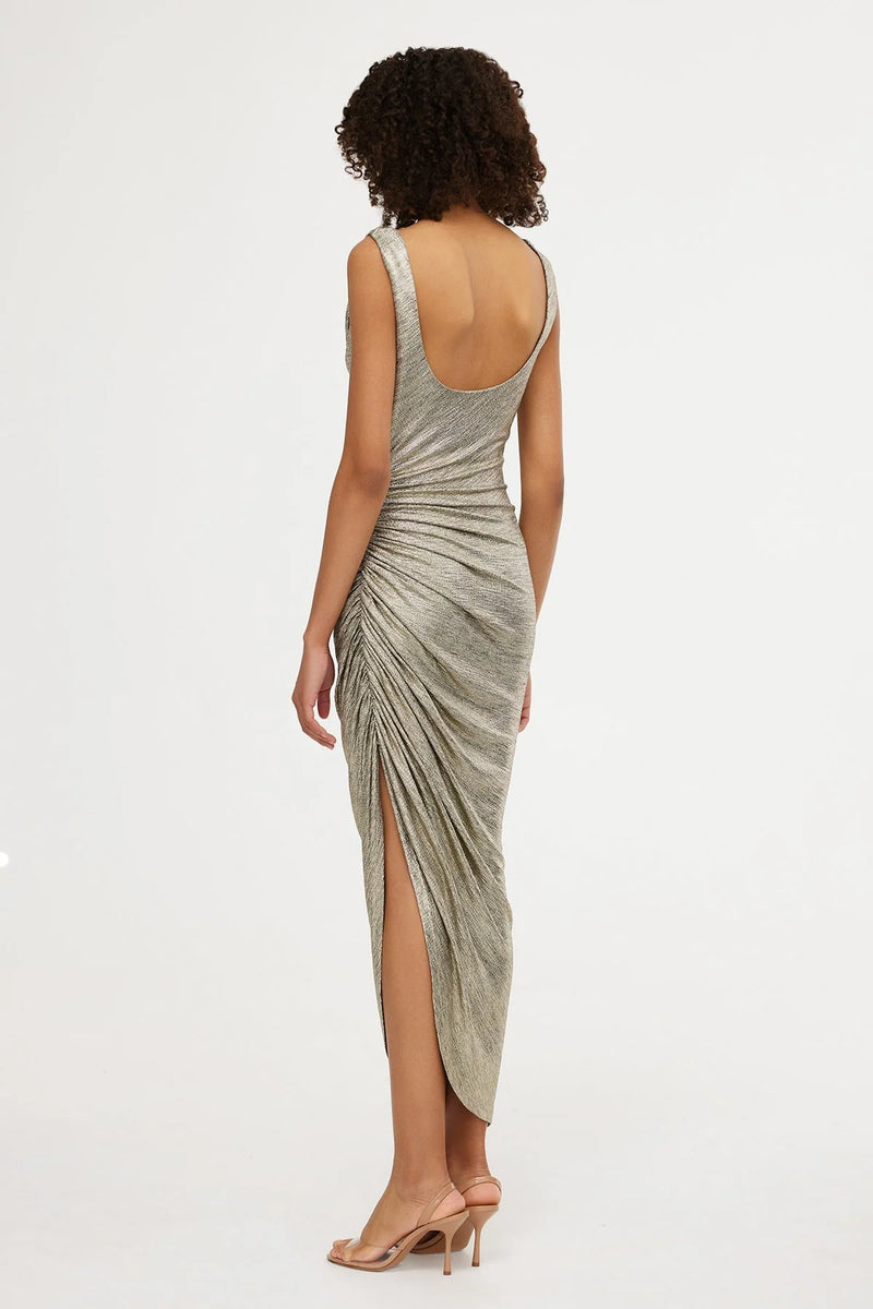 Elysian Collective Significant Other Jemima Midi Dress Gold