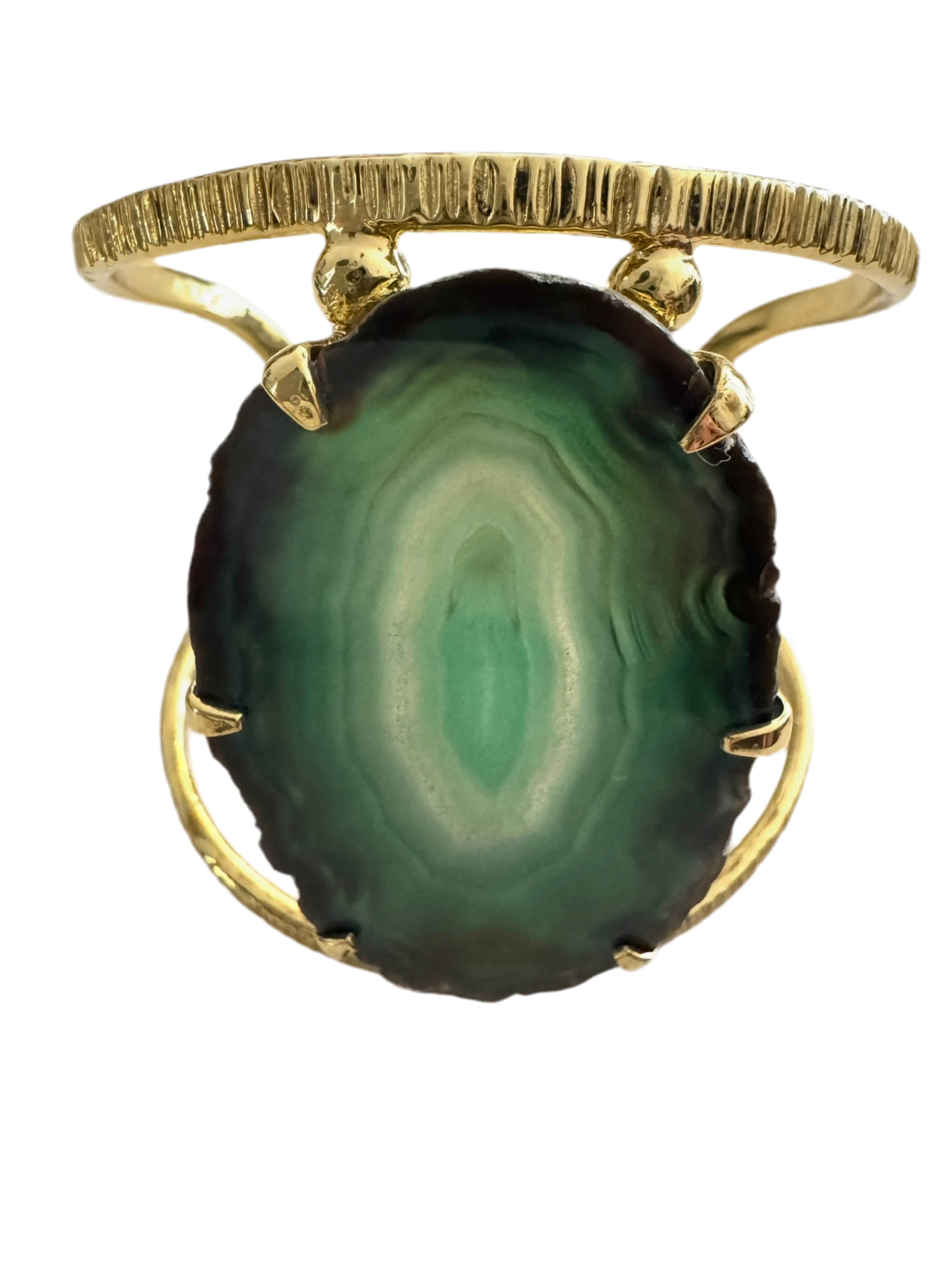 Elysian Collective Moss Agate Bracelet Cuff 
