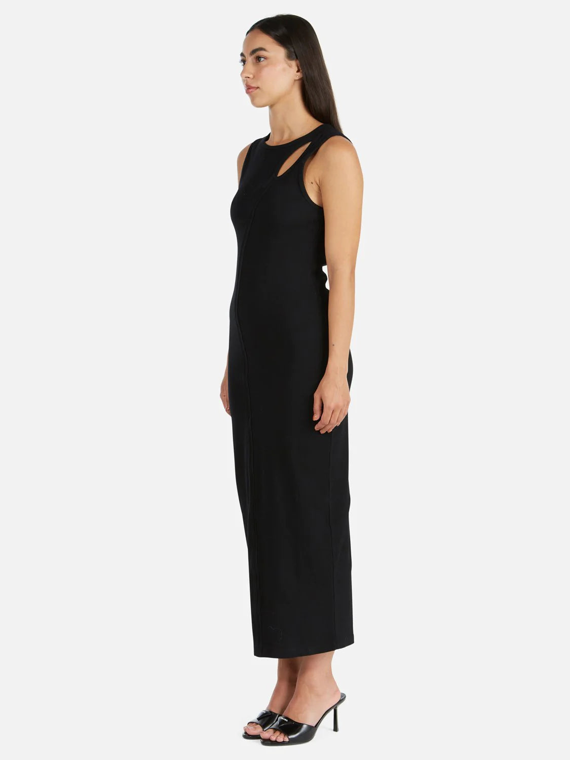 ENA PELLY BRONTE CUT OUT RIB DRESS (BLACK)