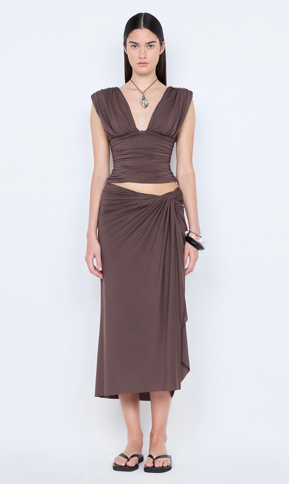 Elysian Collective Bec + Bridge Clementine Gathered Top Milk Chocolate