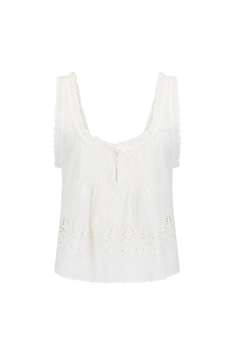 Elysian Collective Spell Maiden Lace Cami Antique White