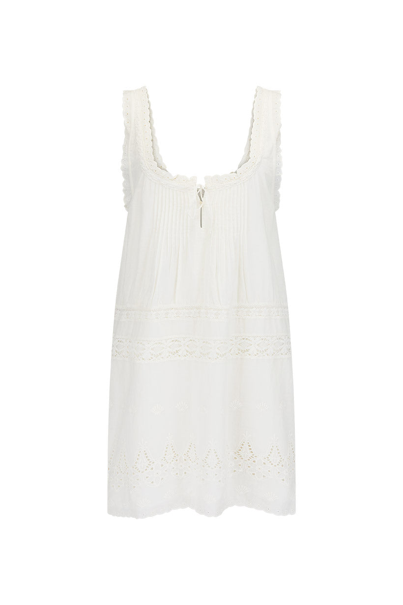Elysian Collective Spell Maiden Lace Mini Dress Antique White