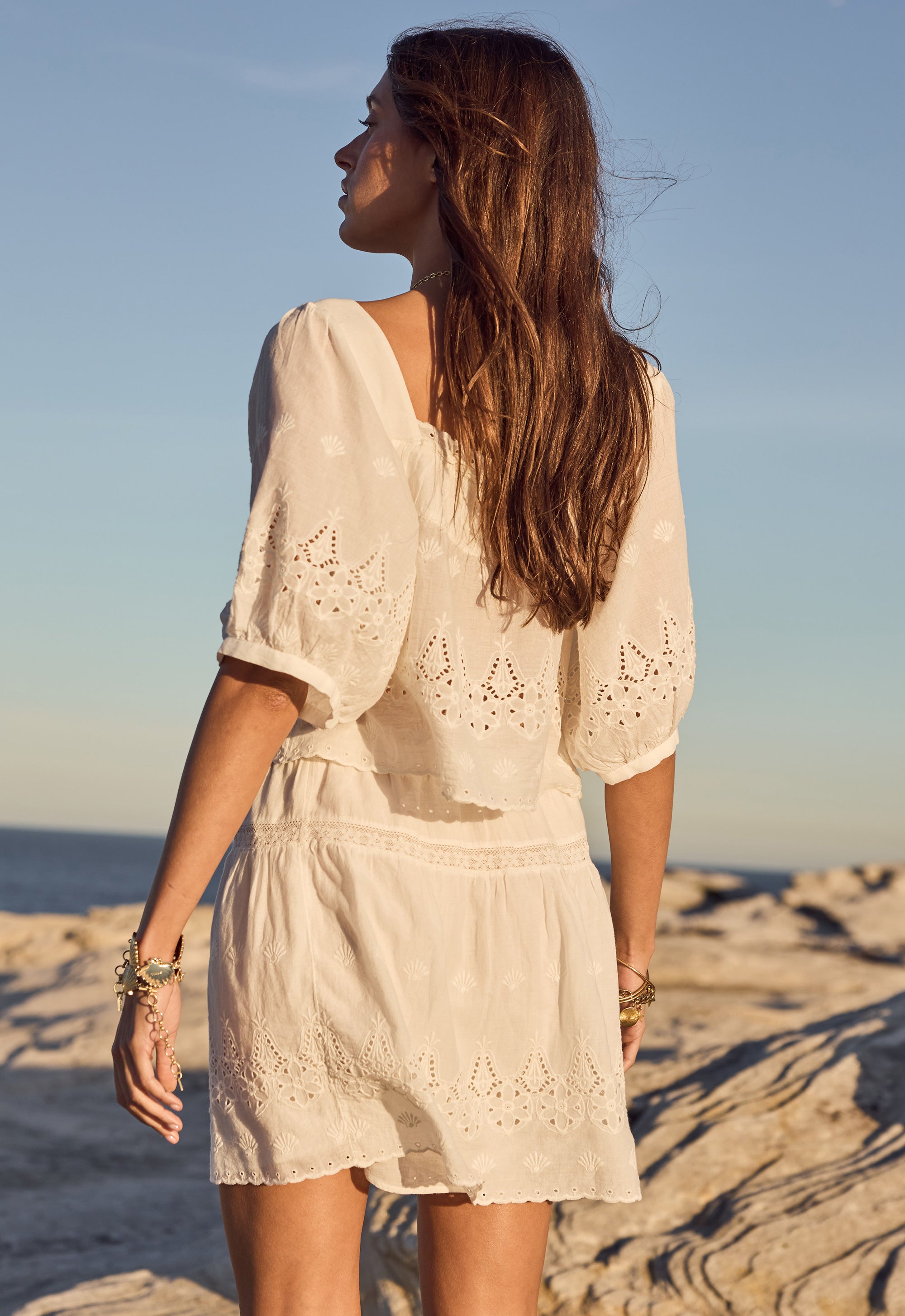 Elysian Collective Spell Maiden Lace Mini Skirt Antique White 