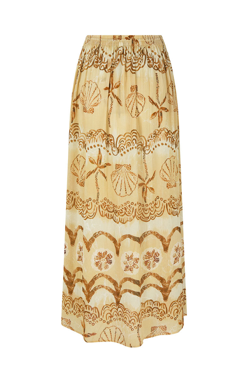 Elysian Collective Spell Mermaid Cove Midi Skirt Tan