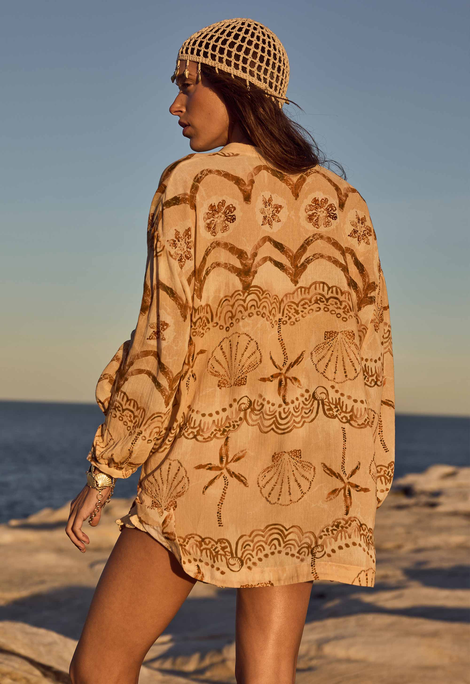 Elysian Collective Spell Mermaid Cove Shirt Tan