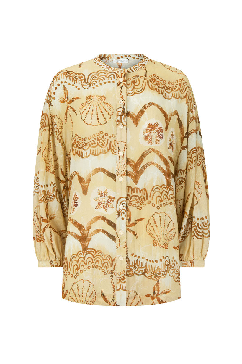 Elysian Collective Spell Mermaid Cove Shirt Tan