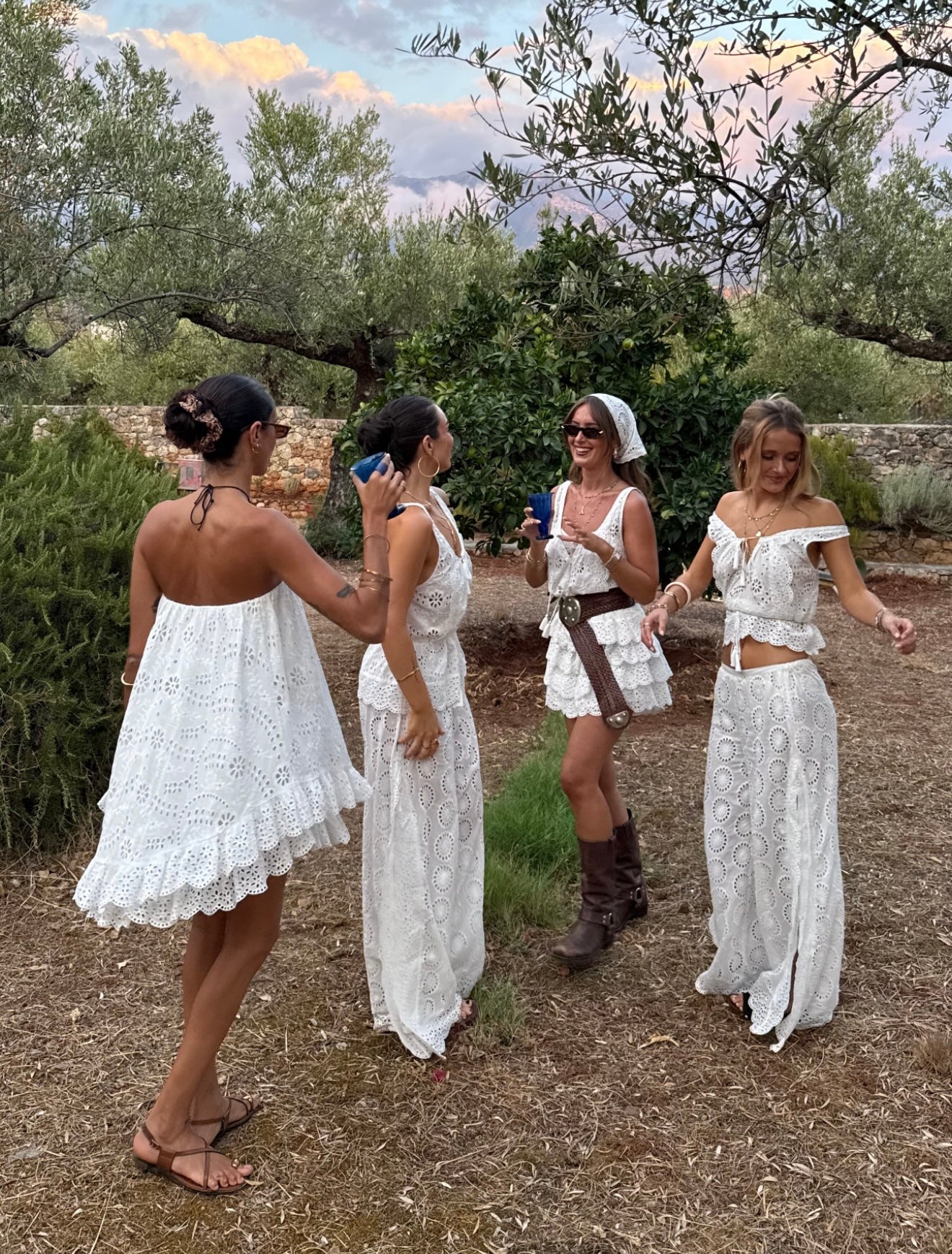 Elysian Collective Spell And The Gypsy Collective Yaya Lace Scarf Mini Dress Antique White 