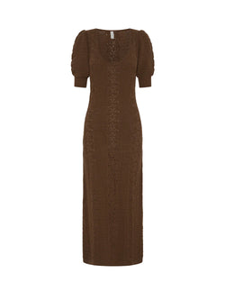 Elysian Collective Kivari Helena Knit Midi Dress Cocoa