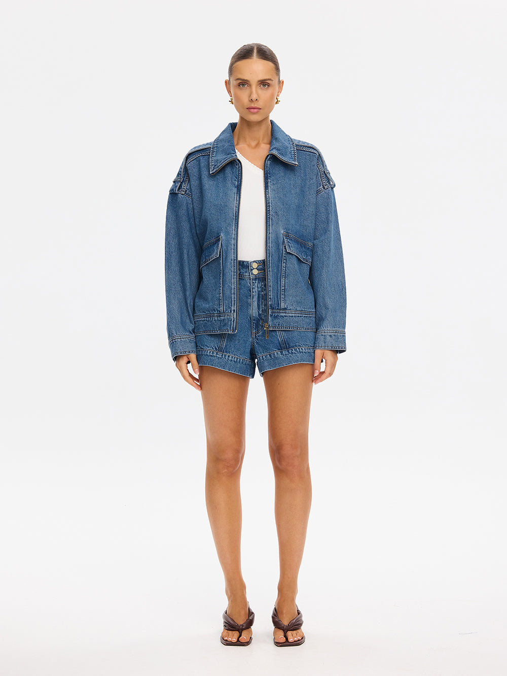 KIVARI - RITA DENIM JACKET (DRIFT BLUE)