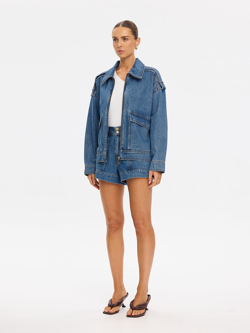 KIVARI - RITA DENIM JACKET (DRIFT BLUE)