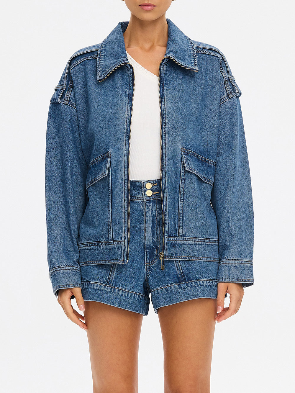 KIVARI - RITA DENIM JACKET (DRIFT BLUE)