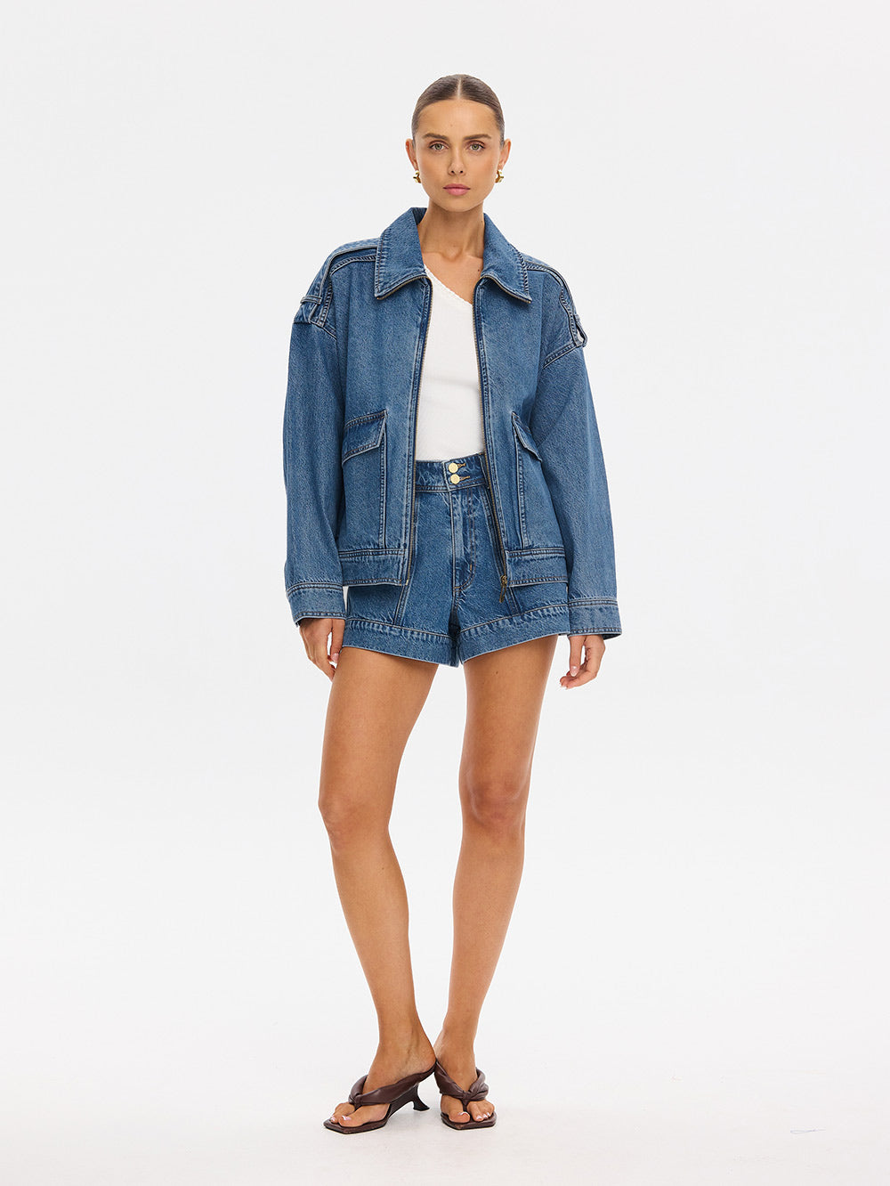 KIVARI - RITA DENIM JACKET (DRIFT BLUE)