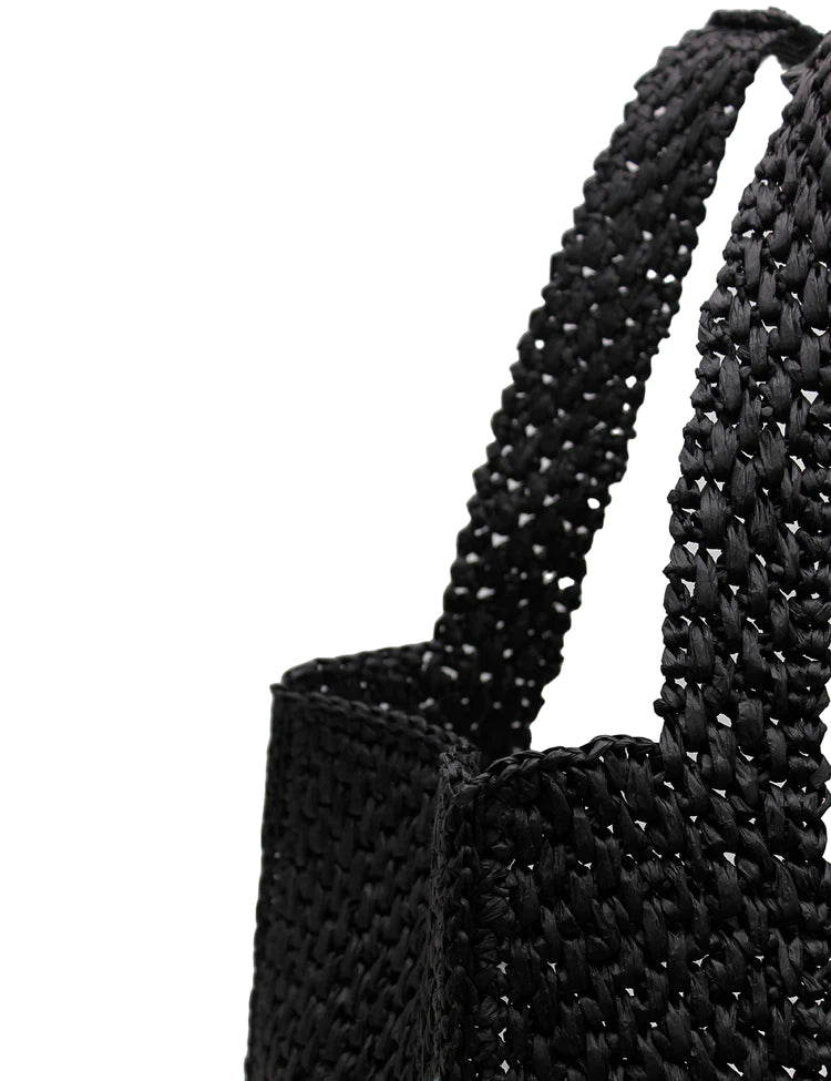 Elysian Collective La Tribe Macrame Tote Bag Black