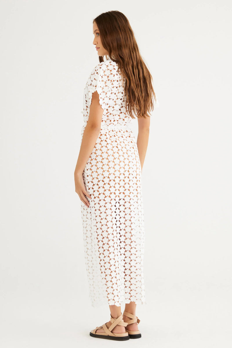 Elysian Collective Rumer Capri Long Shirt Dress White