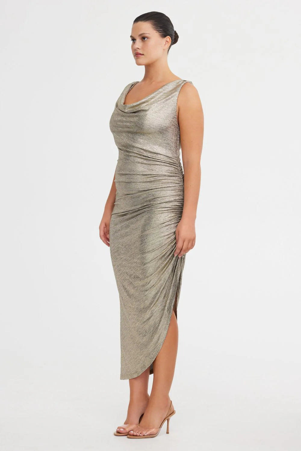 Elysian Collective Significant Other Jemima Midi Dress Gold