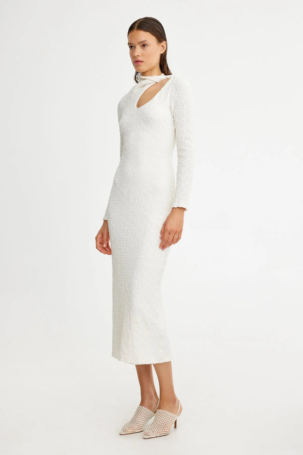 Elysian Collective Significant Other Brielle Long Sleeve Midi Dress Cream