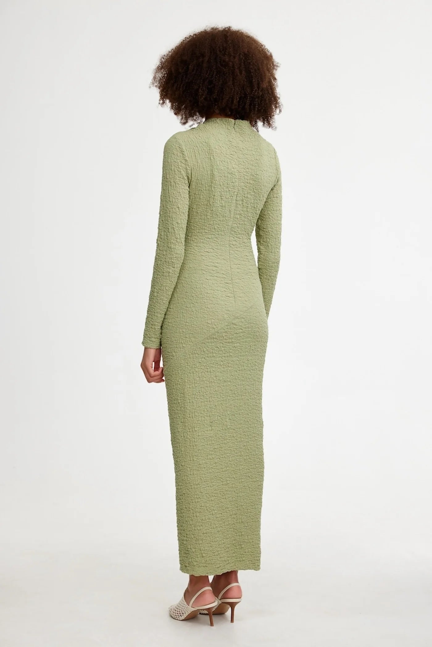 Elysian Collective Brielle Long Sleeve Midi Dress Sage