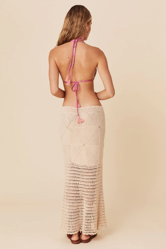 SPELL AND THE GYPSY COLLECTIVE - SALINA CROCHET MIDI SKIRT (NATURAL)